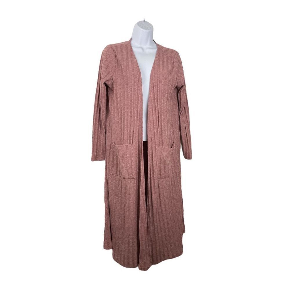 LulaRoe Cardigan Womens Medium Sarah Lagenlook Oversized Long Open Ribbed‎